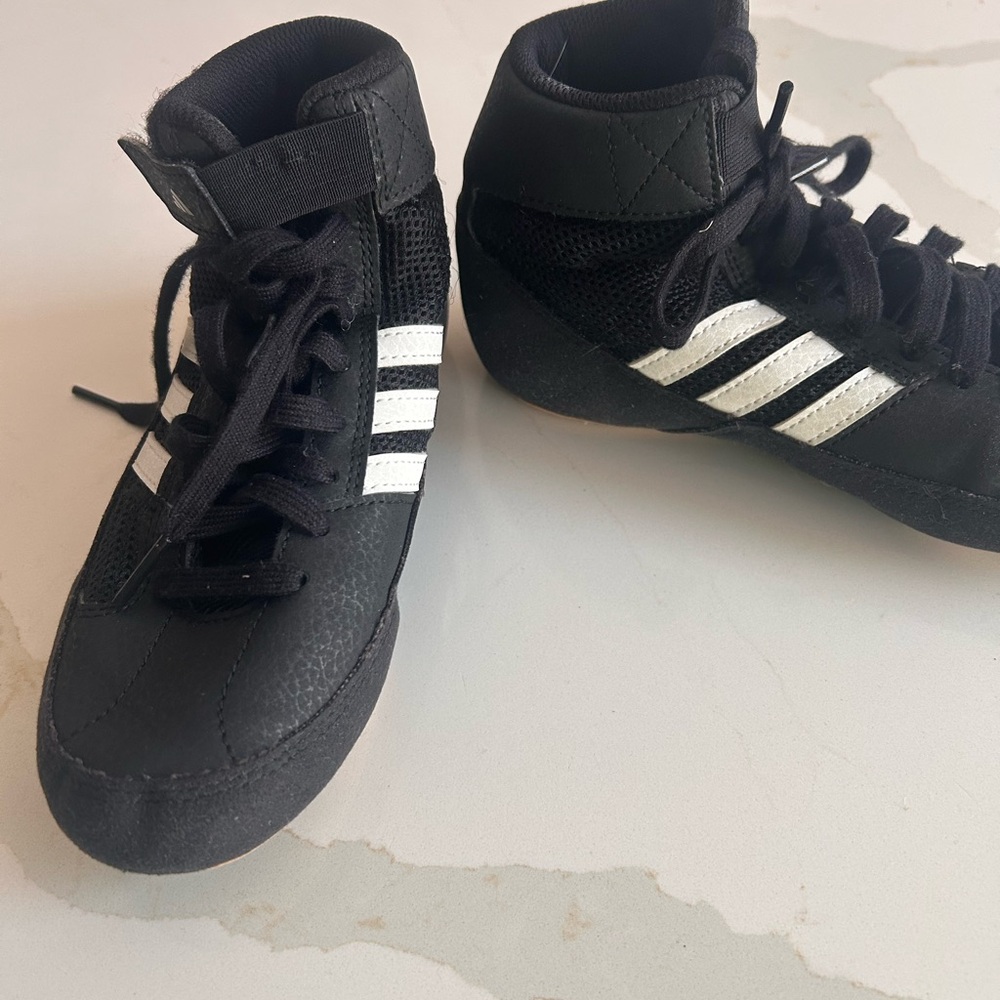 adidas Kids Black and White wrestling shoes